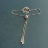 European and American golden copper bracelets, stainless steel pendants, four-leaf clovers, titanium steel DIY jewelry accessories factory direct sales Specification image
